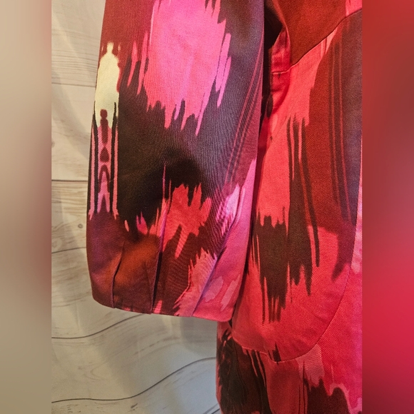 Appraisal Pink Ikat Print Double-Breasted Trench Coat – Size Approx. M - Picture 7 of 14